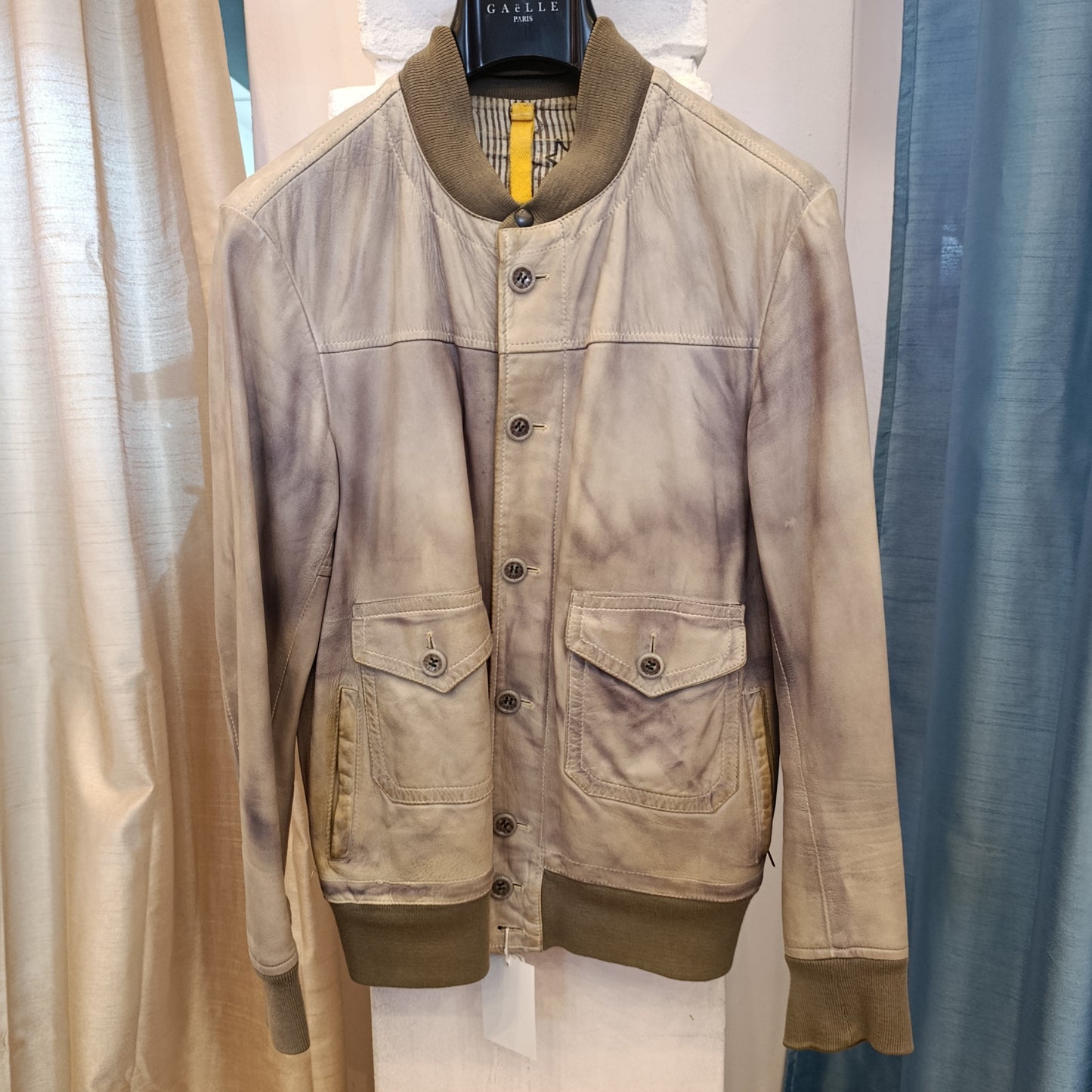 Bomber pelle s.w.o.r.d beige tg M