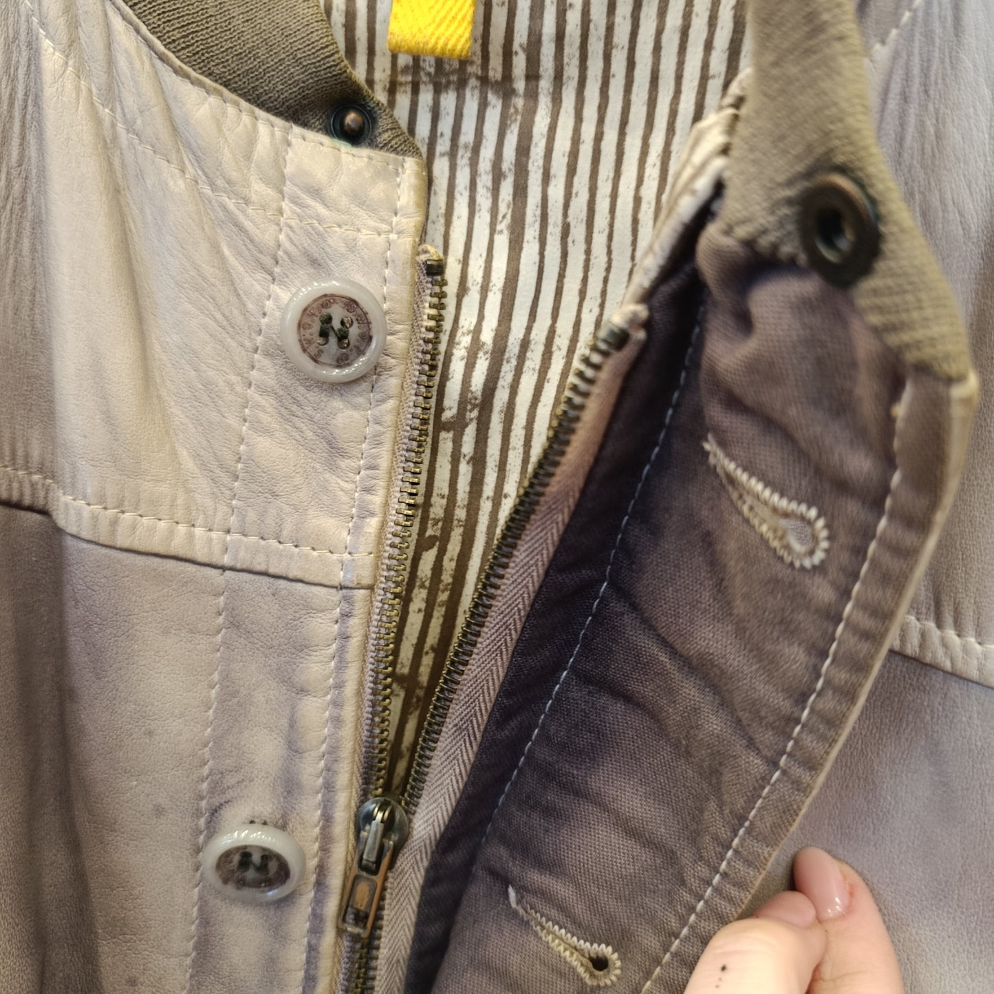 Bomber pelle s.w.o.r.d beige tg M