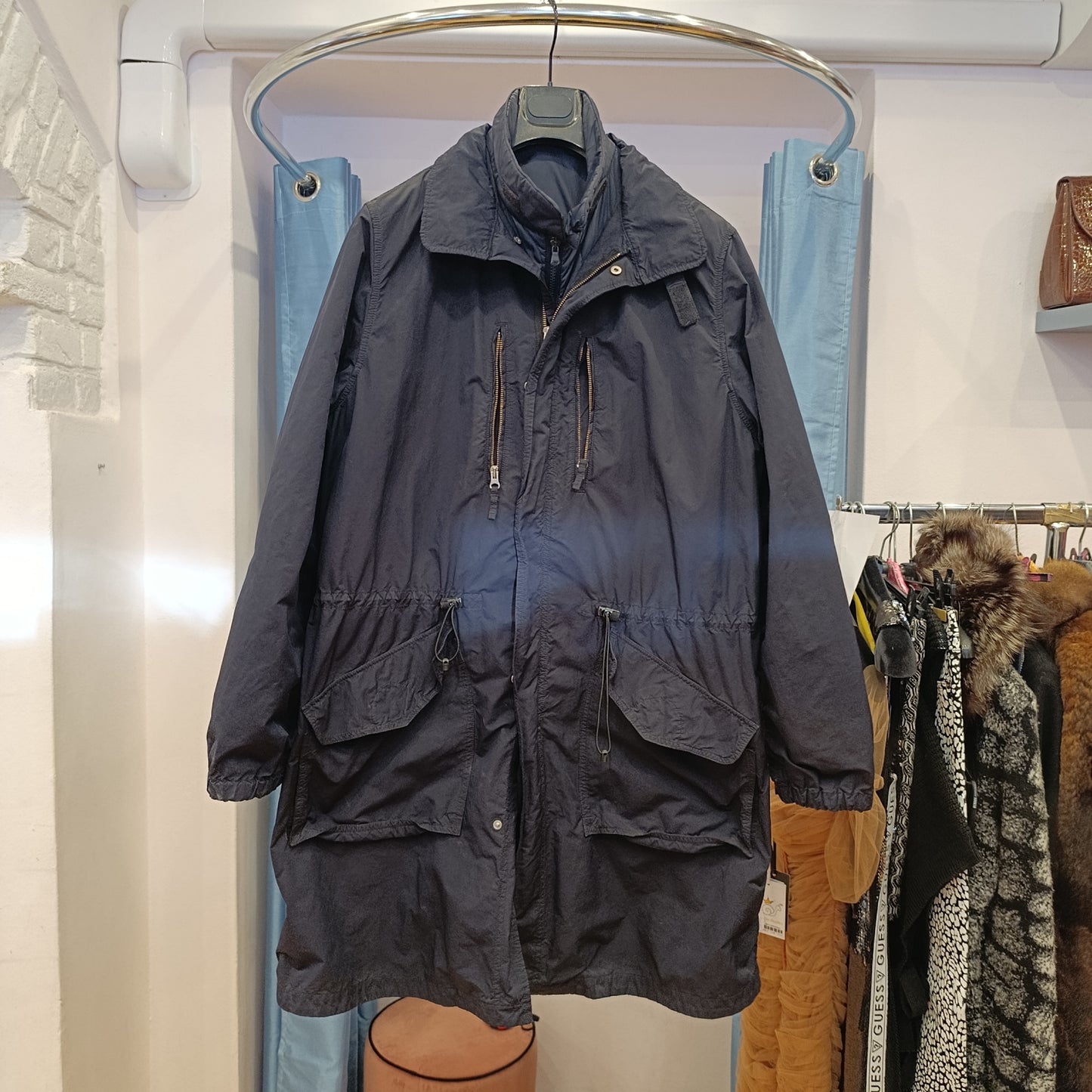 Piumino+impermeabile blu Aspesi tg L