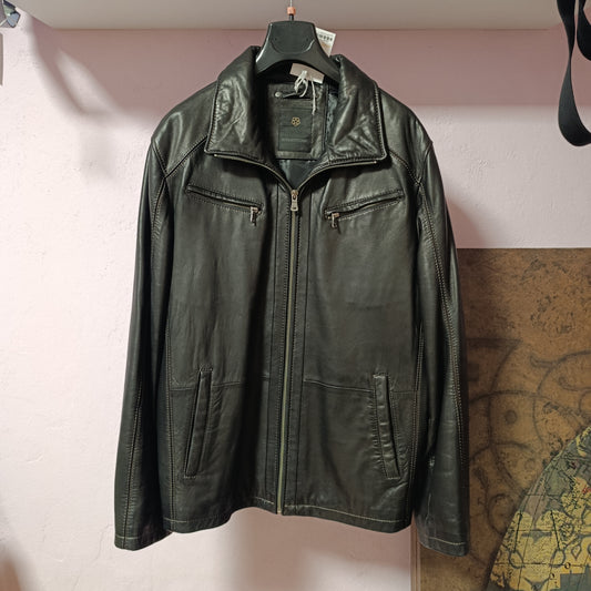 Bomber in pelle nero Milestone tg 48