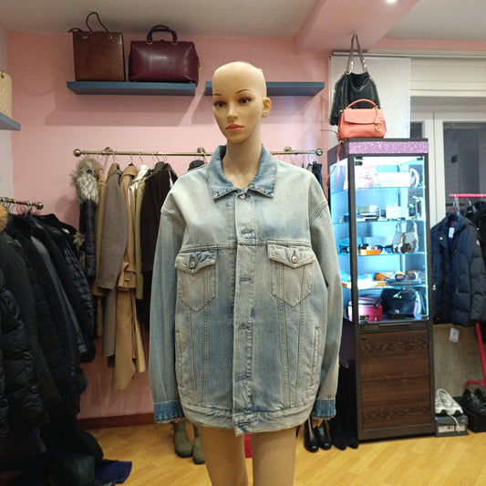 Bomber in denim Balenciaga tg 36 over nuovo