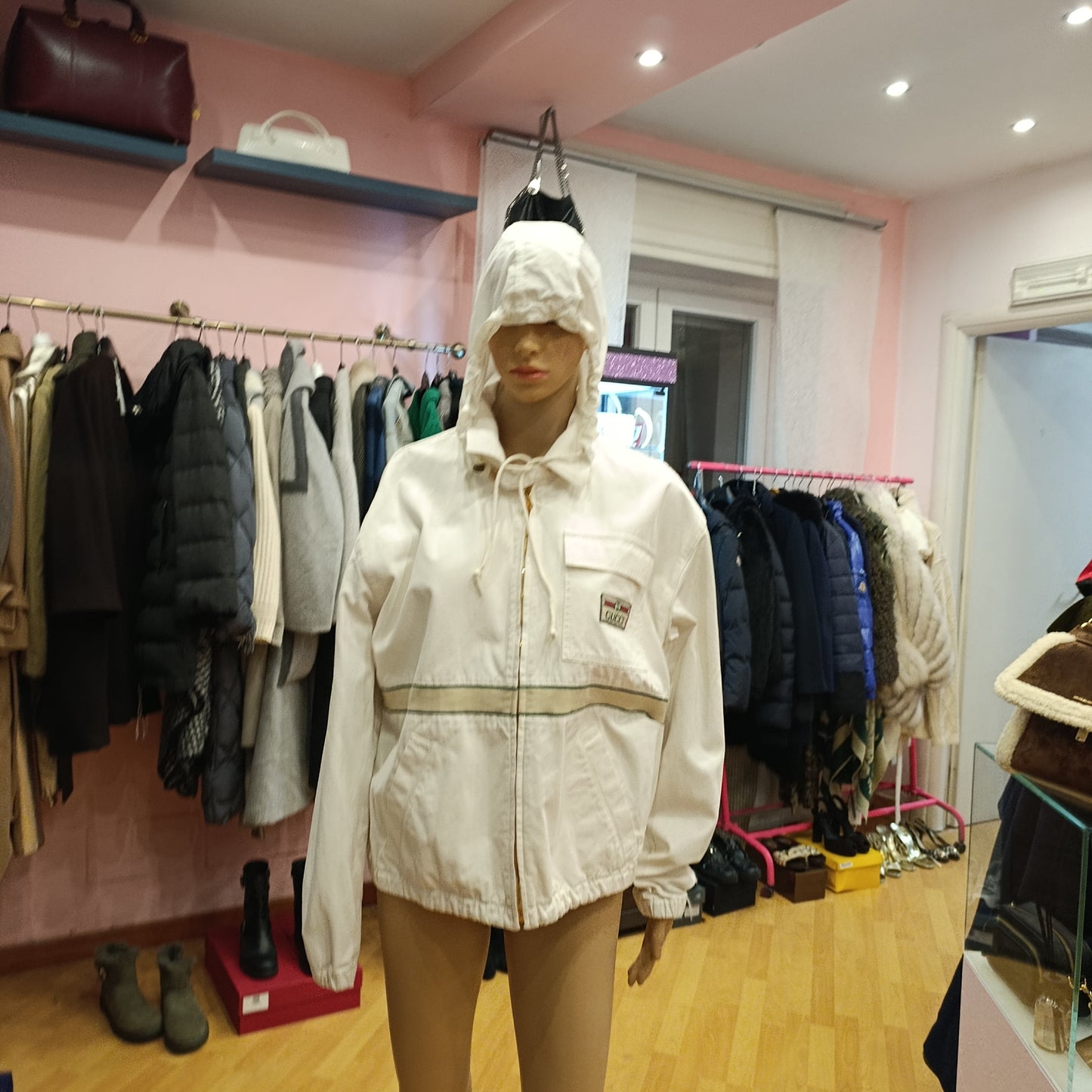 Giacca Gucci denim bianca tg 44 over