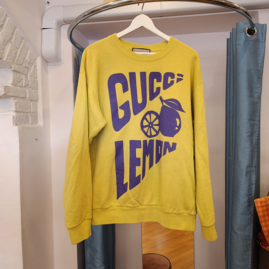 Felpa Gucci gialla lime tg S over