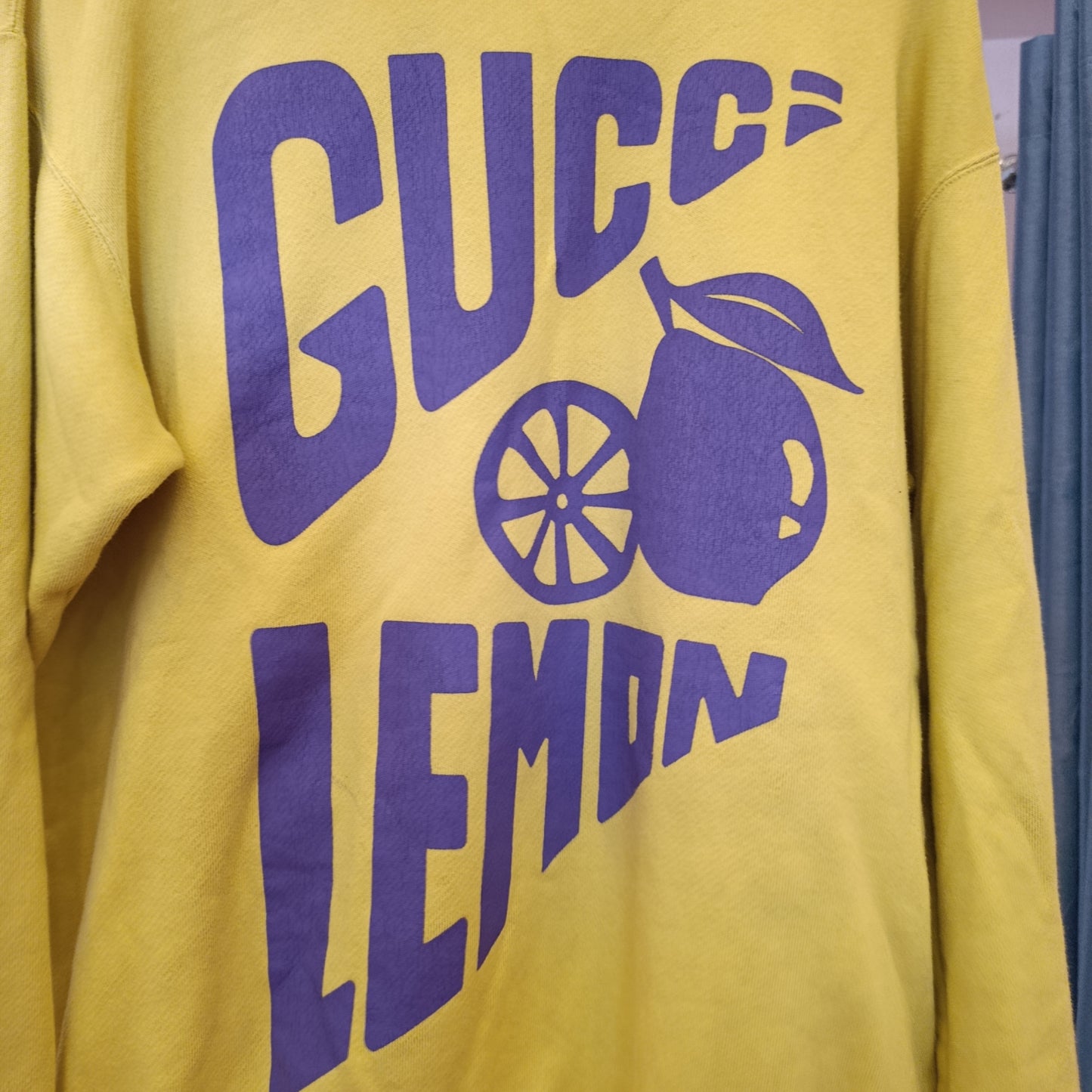 Felpa Gucci gialla lime tg S over