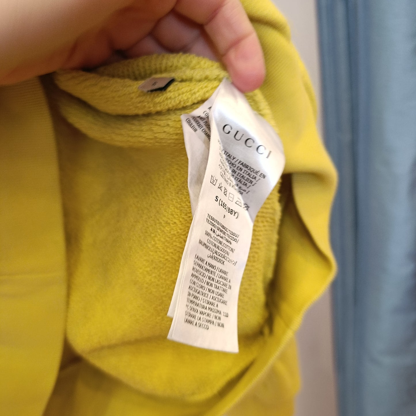 Felpa Gucci gialla lime tg S over