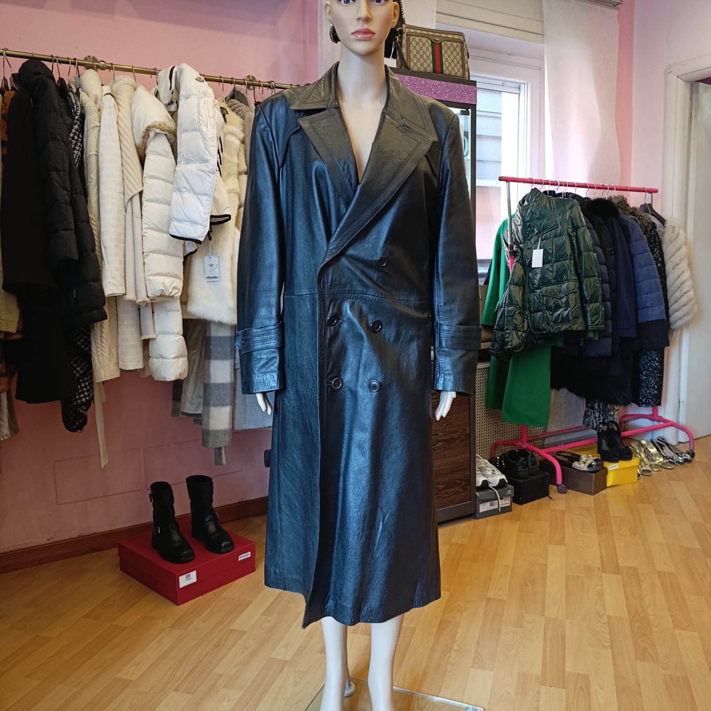 Trench pelle vintage tg S/M