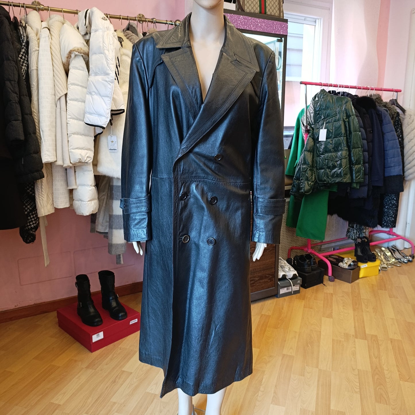 Trench pelle vintage tg S/M