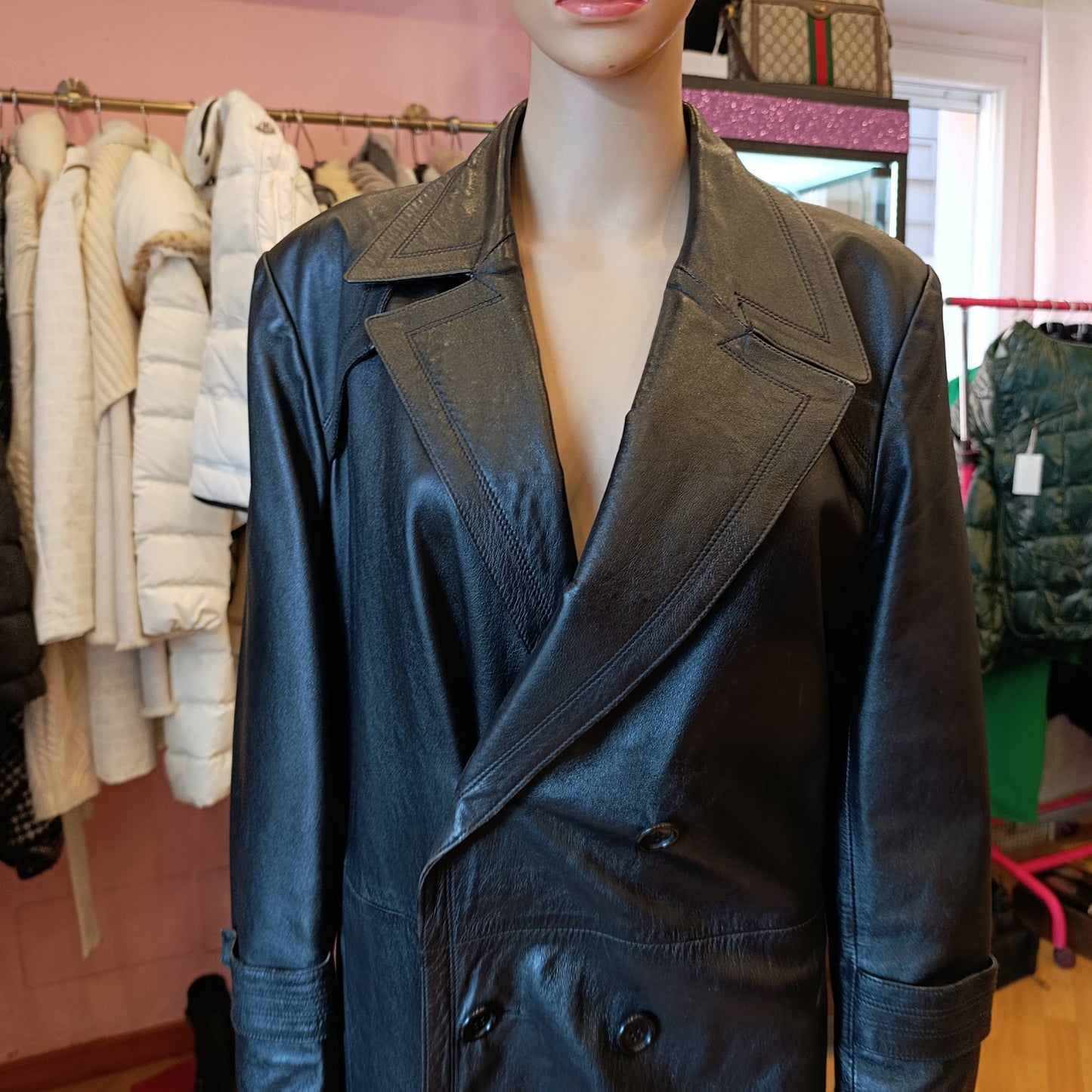 Trench pelle vintage tg S/M