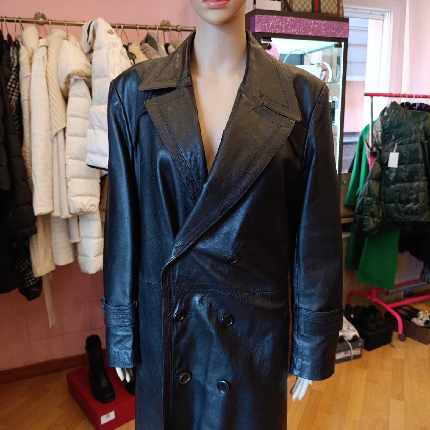 Trench pelle vintage tg S/M