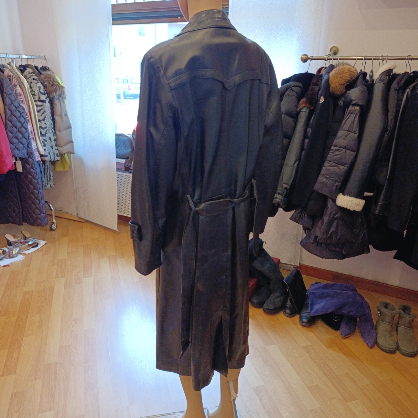 Trench pelle vintage tg S/M