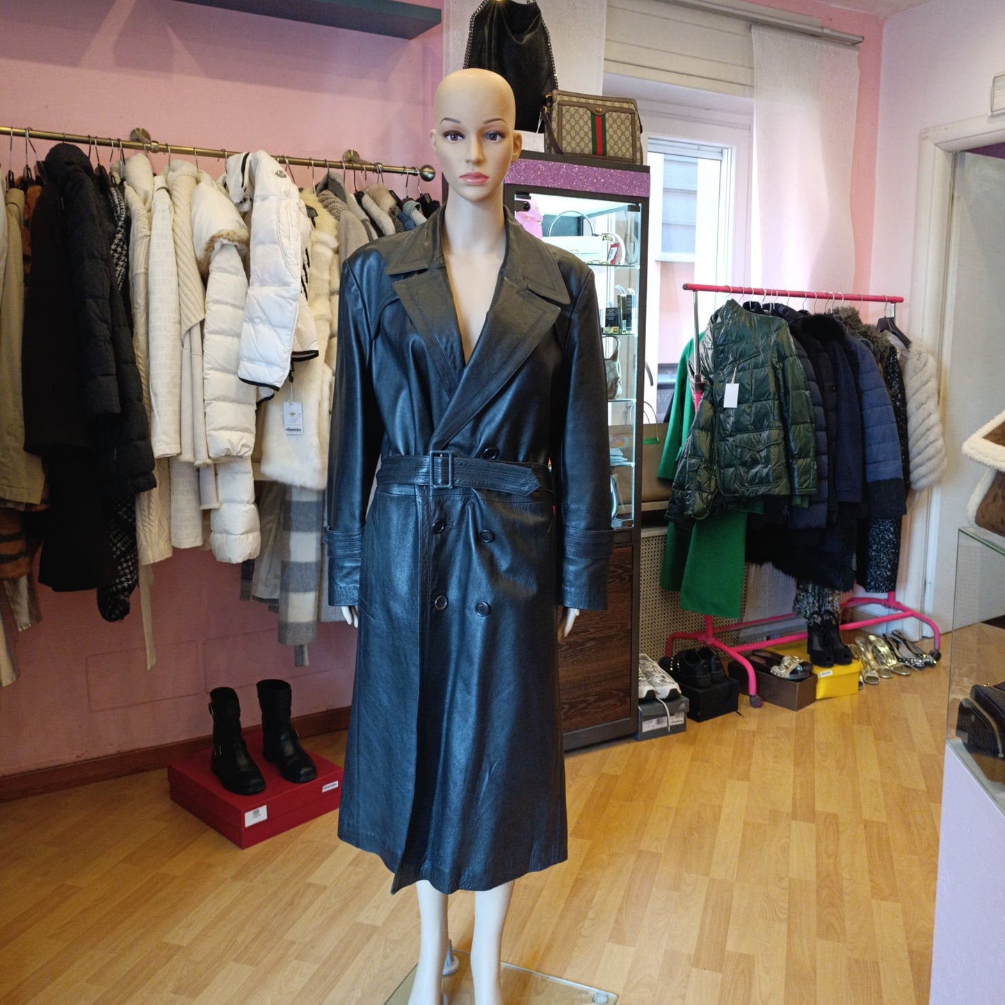 Trench pelle vintage tg S/M