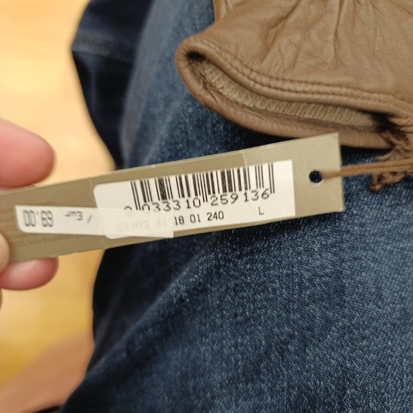 Guanti coccinelle nuovi in pelle tg L