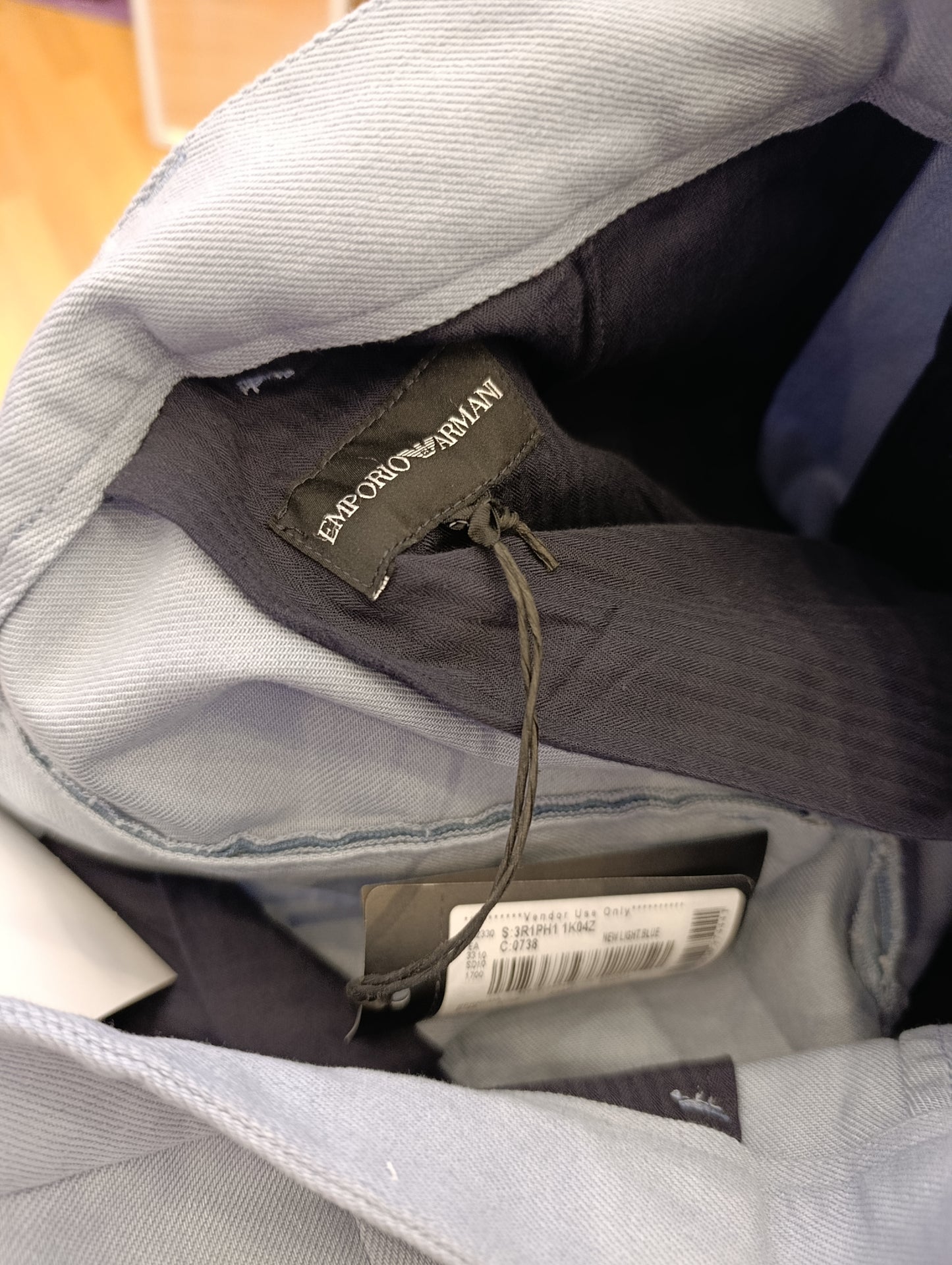 Pantaloncino uomo Armani azzurro polvere tg 48