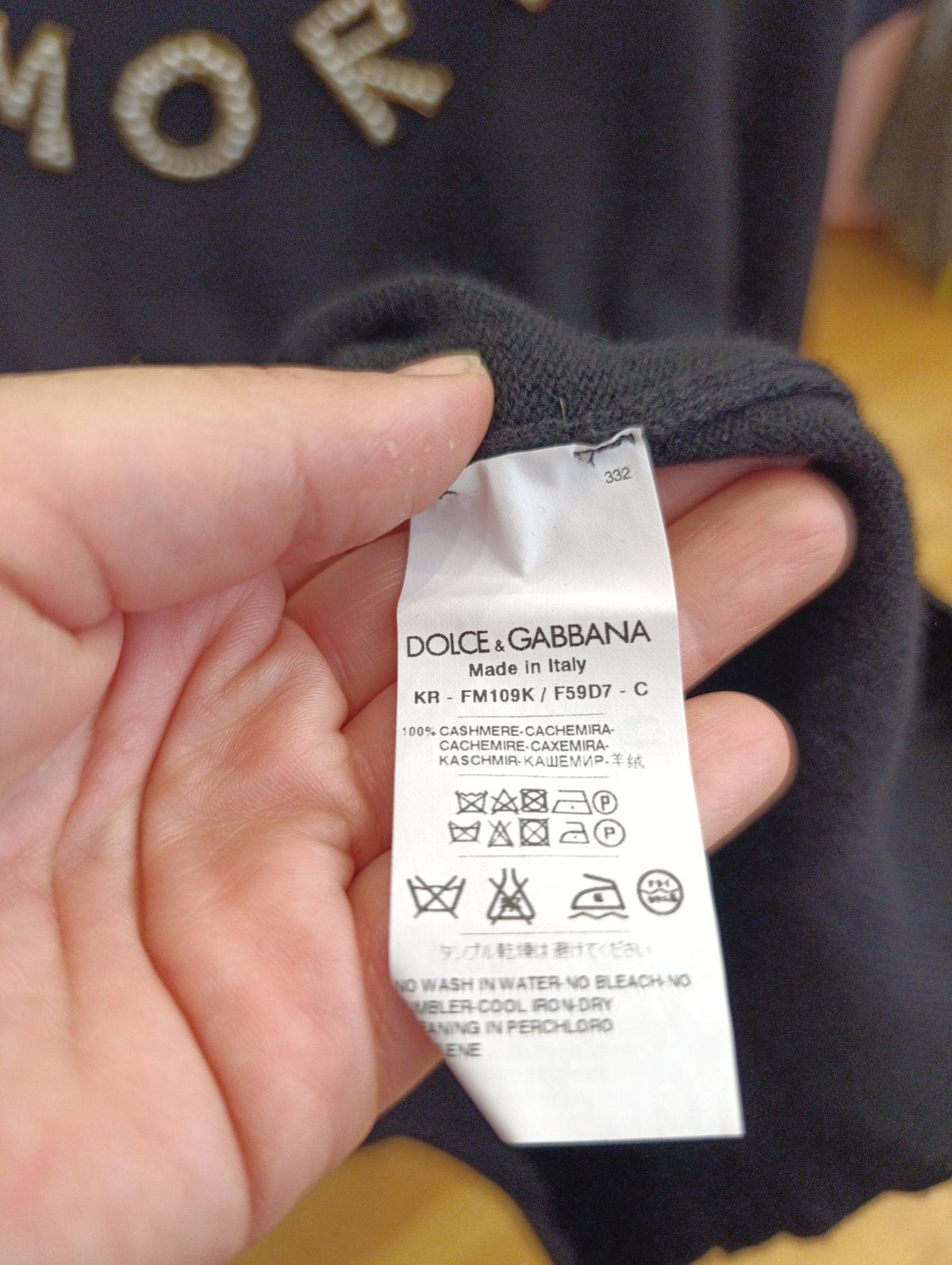 Maglione cashmere 'Amore' Dolce&Gabbana tg 48 ridotta