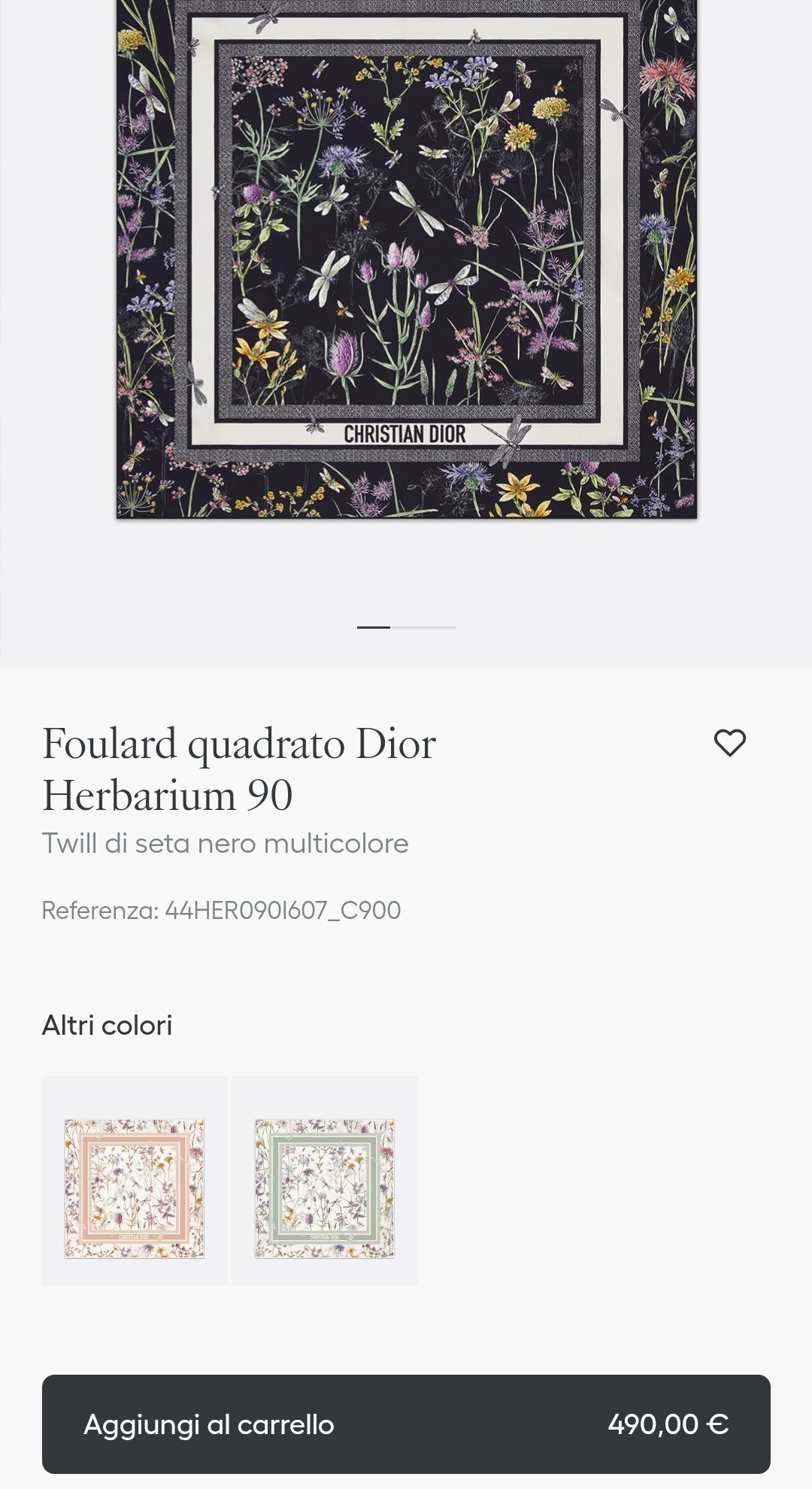 Foulard Dior nero spettacolare!