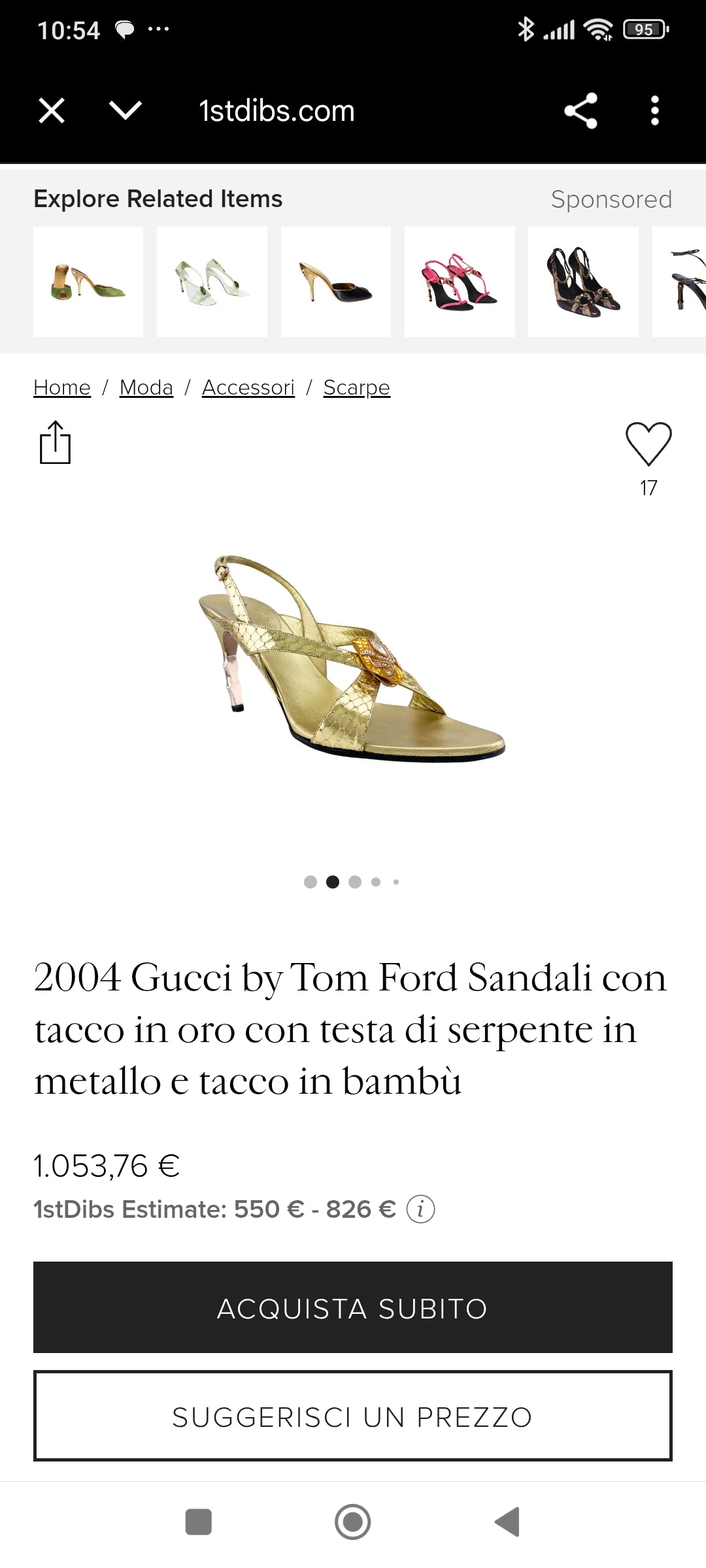 Tacchi Gucci n*37c dorati