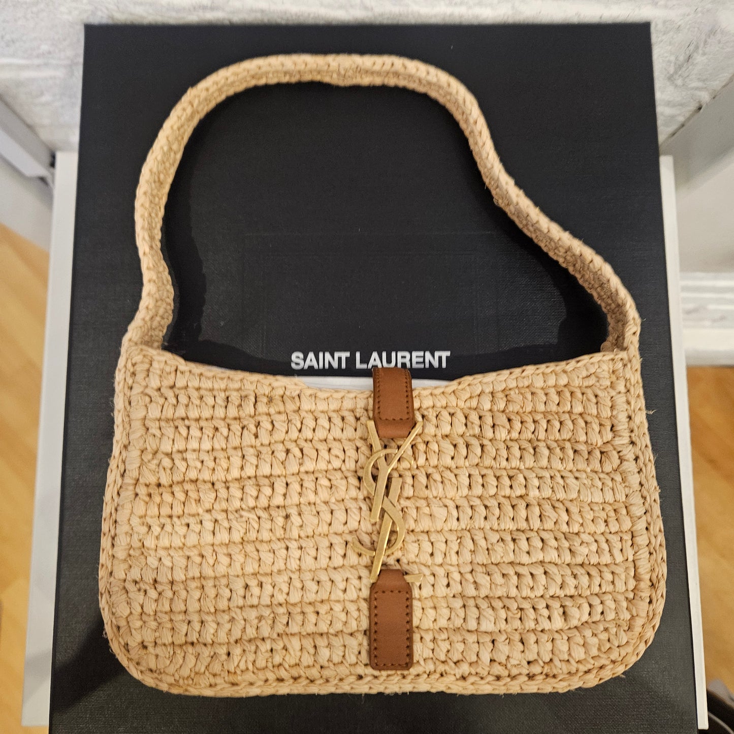 Saint Laurent 5a7 in rafia nuova