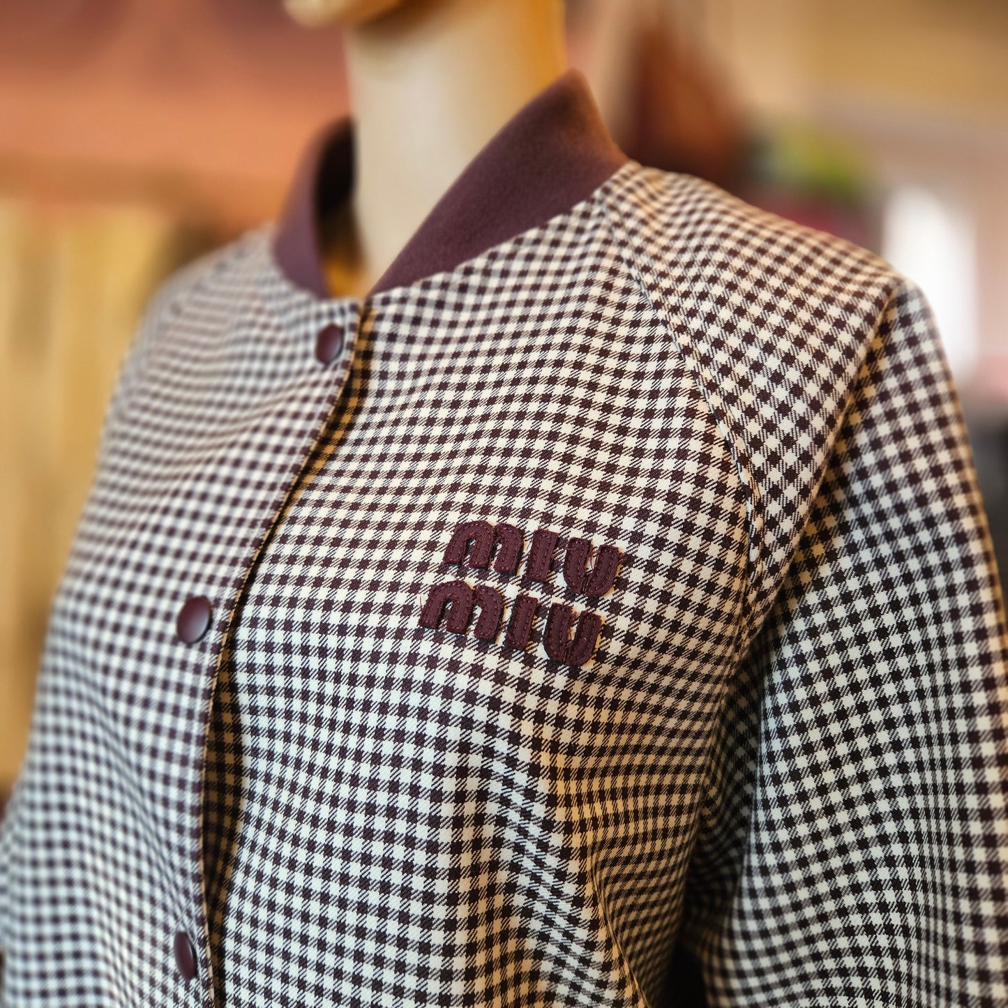 Giacca Miu Miu Gingham Check Blouson tg 40 over