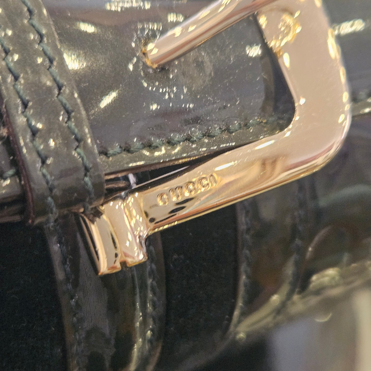 Borsa a spalla Gucci Patent Horsebit