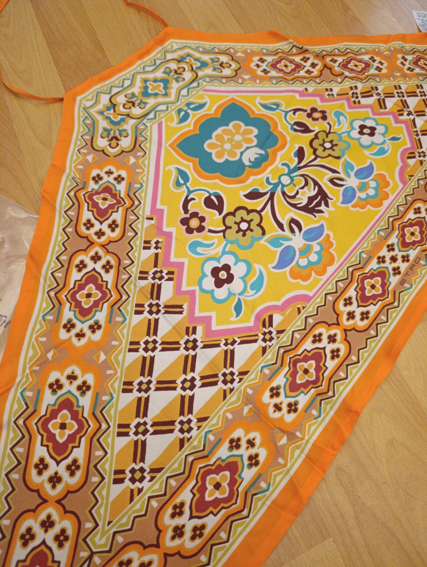 Etro top in seta nuovo arancione tg u