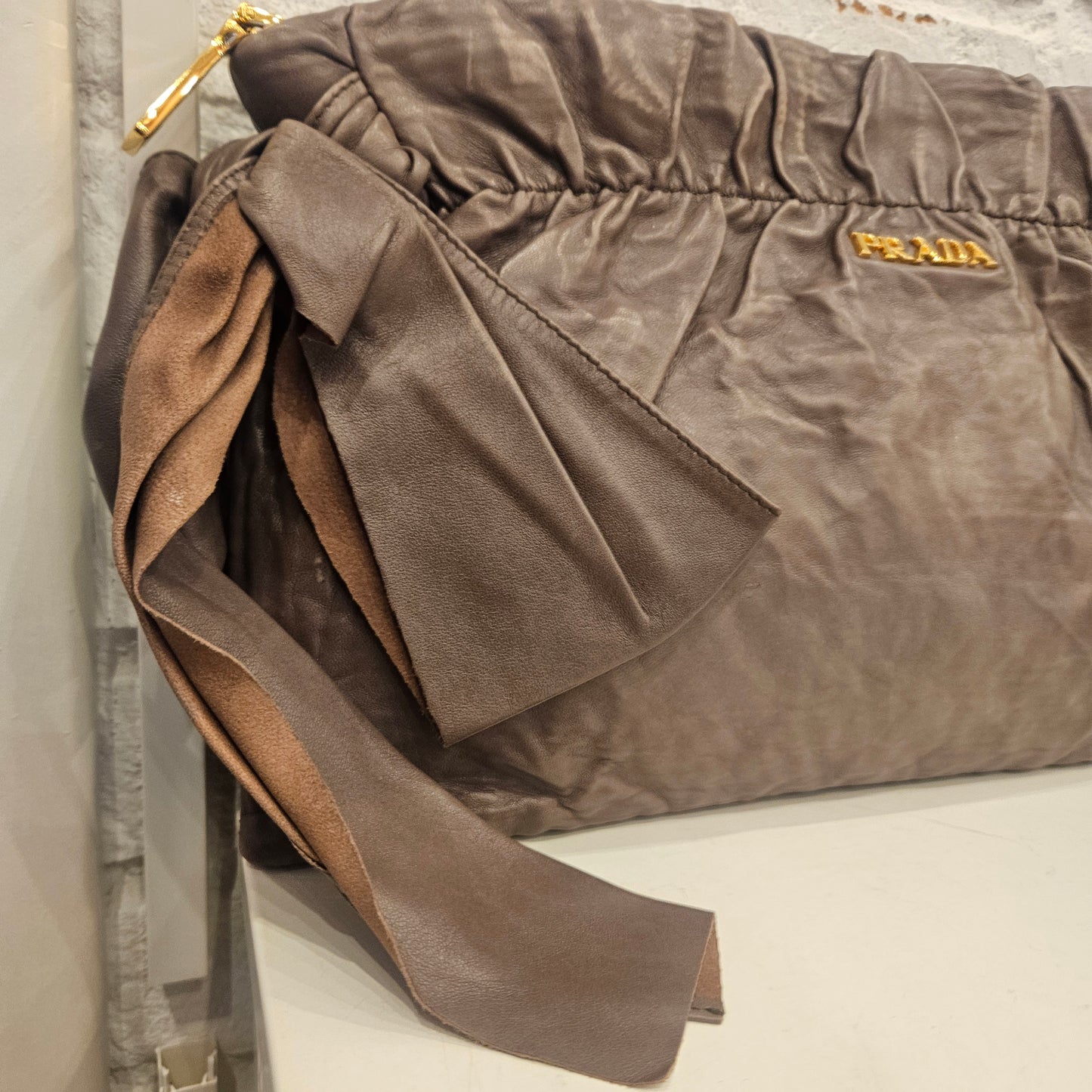 Pochette Prada bambù