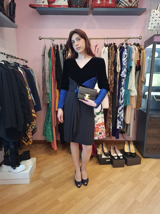 Abito valentino boutique in seta e velluto tg 40