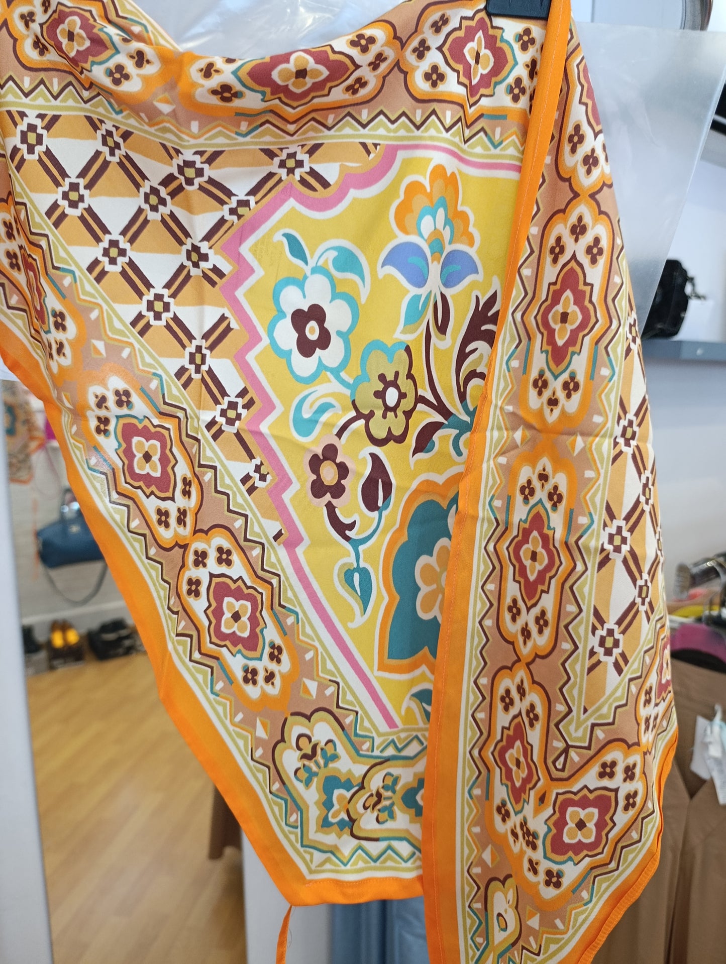 Etro top in seta nuovo arancione tg u