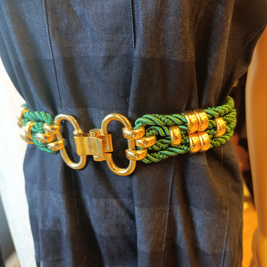 Cintura vintage verde in corda