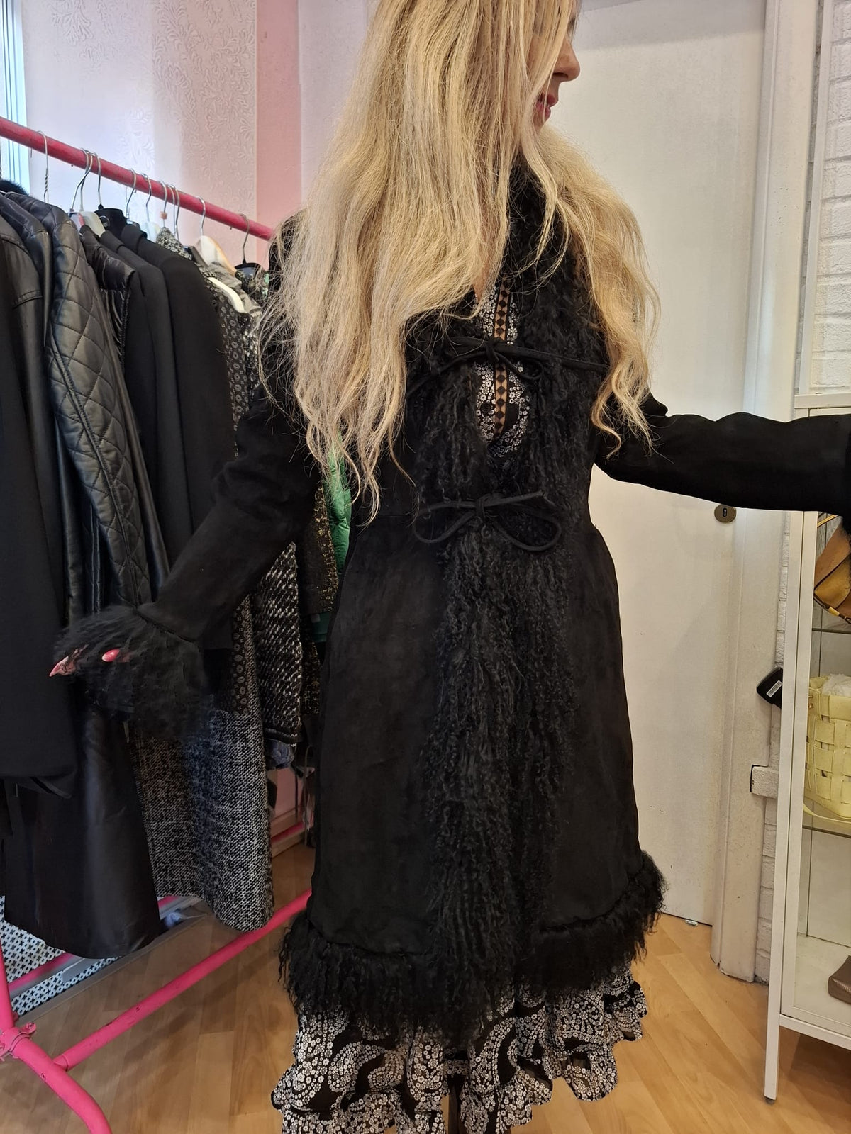 Cappotto Pollini tg 42 pelle e pelo