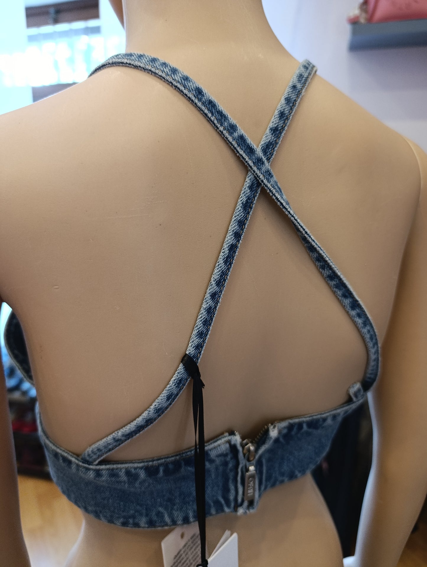 Top Liu Jo in denim nuovo con cartellino tg42
