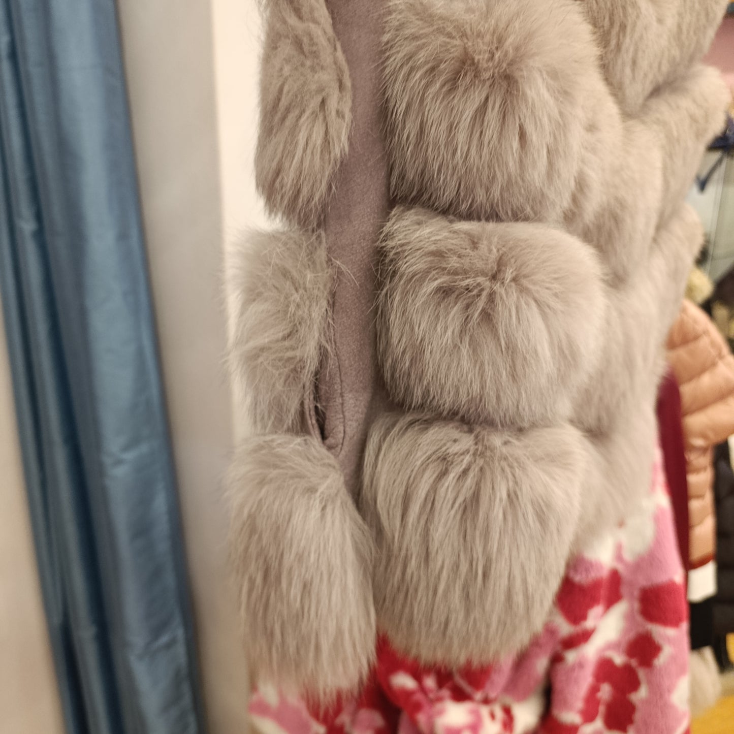 Gilet di volpe lilla tg unica