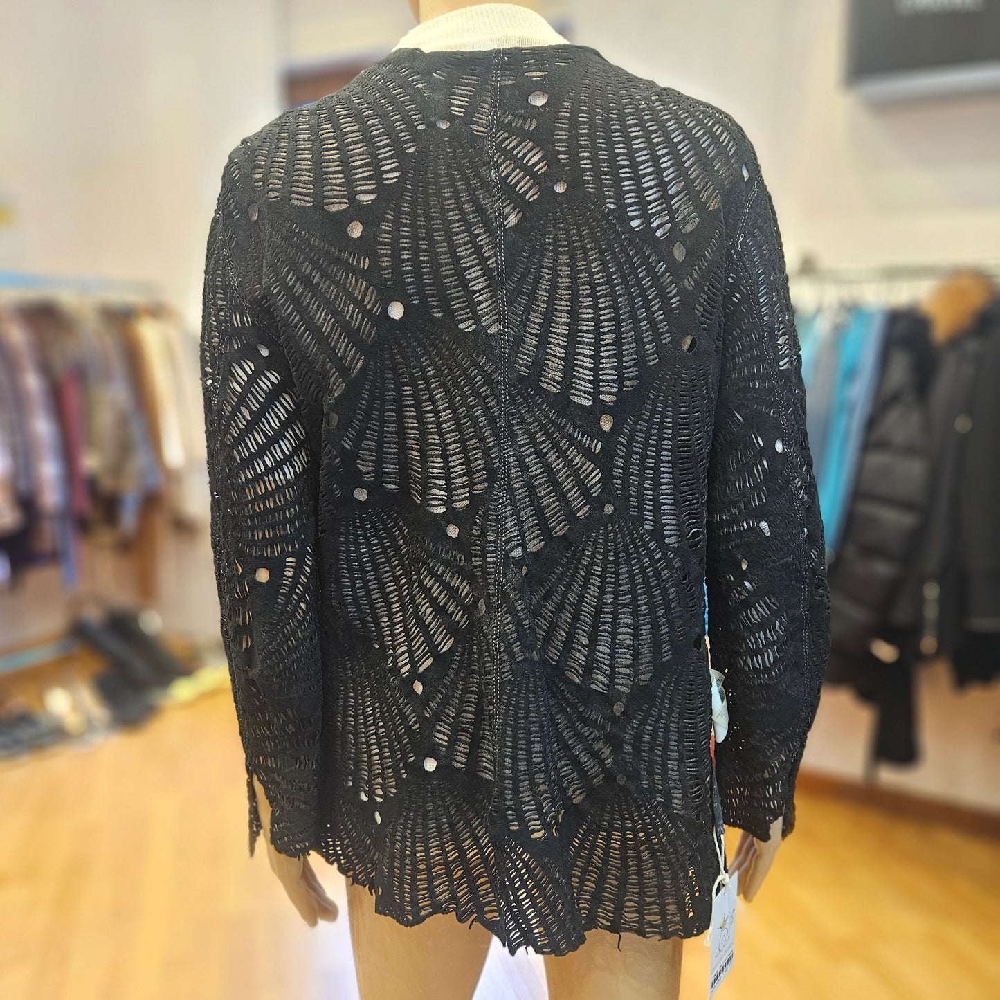 Giacca in pelle traforata tg S