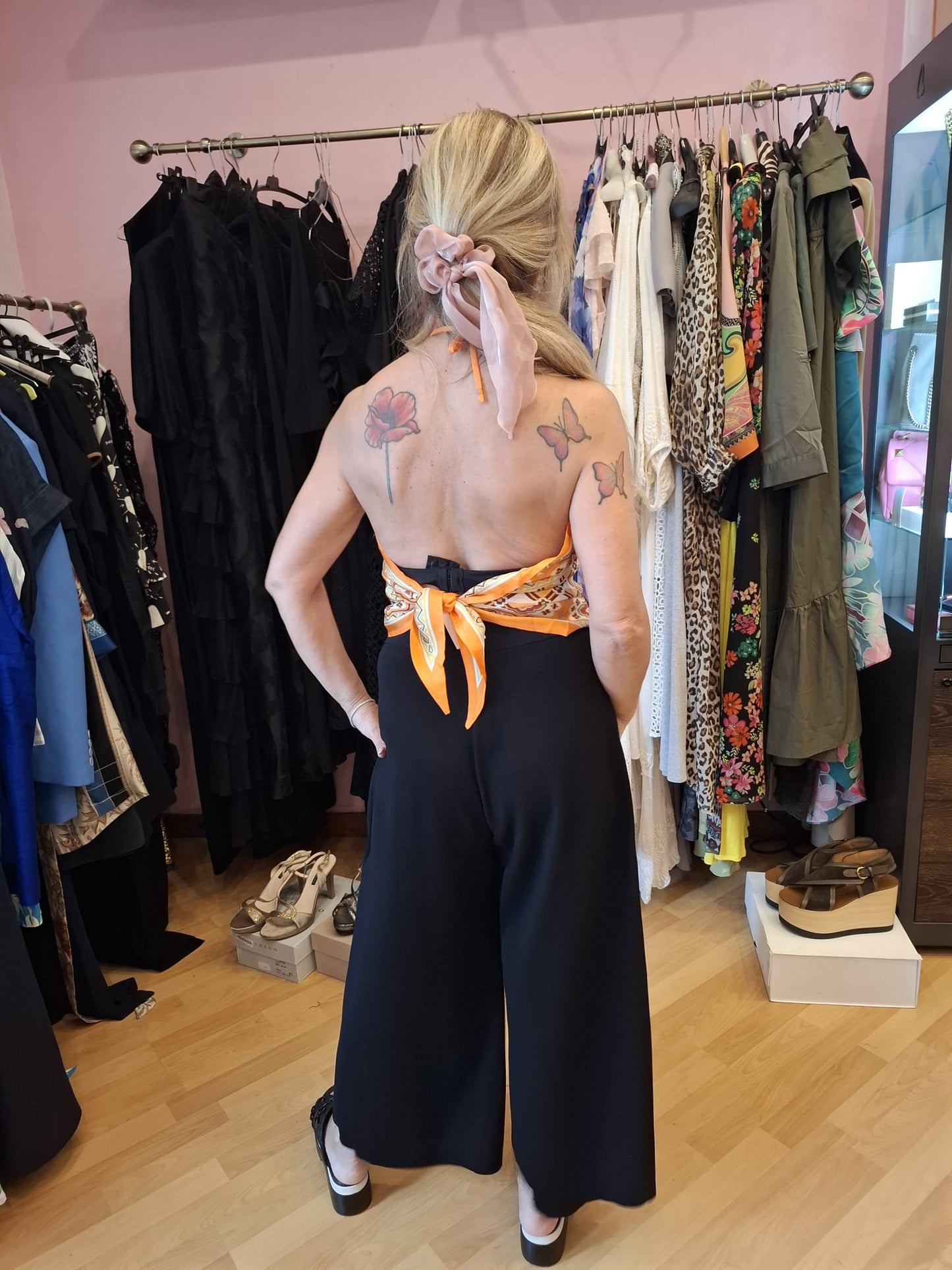 Etro top in seta nuovo arancione tg u