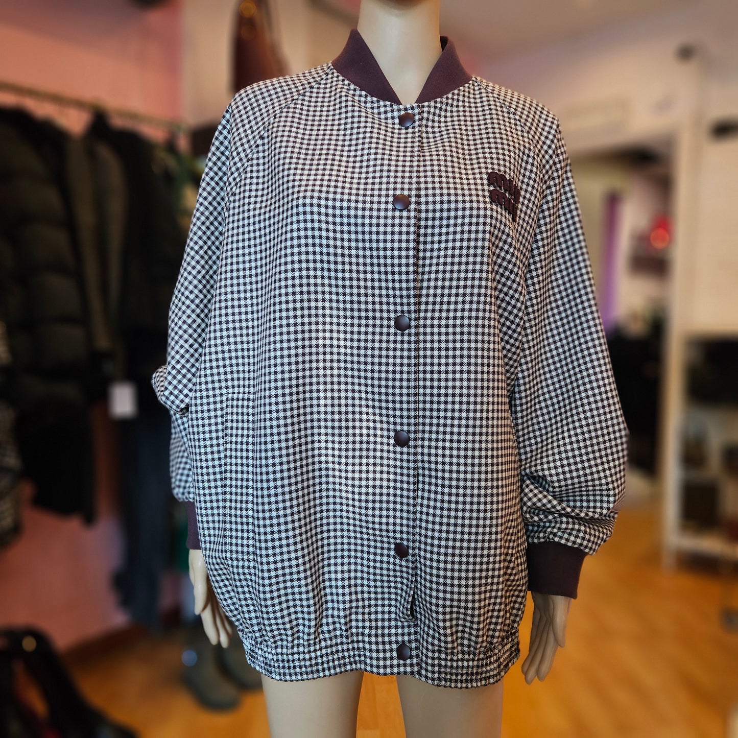 Giacca Miu Miu Gingham Check Blouson tg 40 over