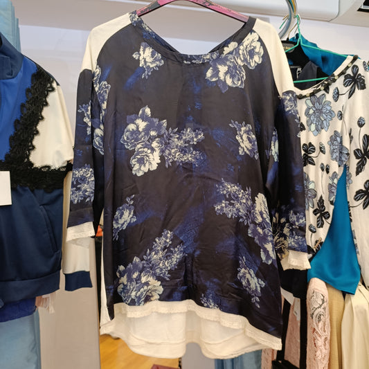 Top twinset a fiori tg s oversize