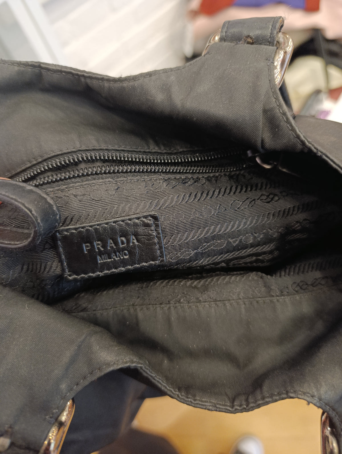Borsa Prada nera nylon