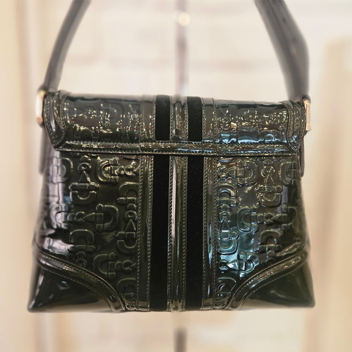 Borsa a spalla Gucci Patent Horsebit