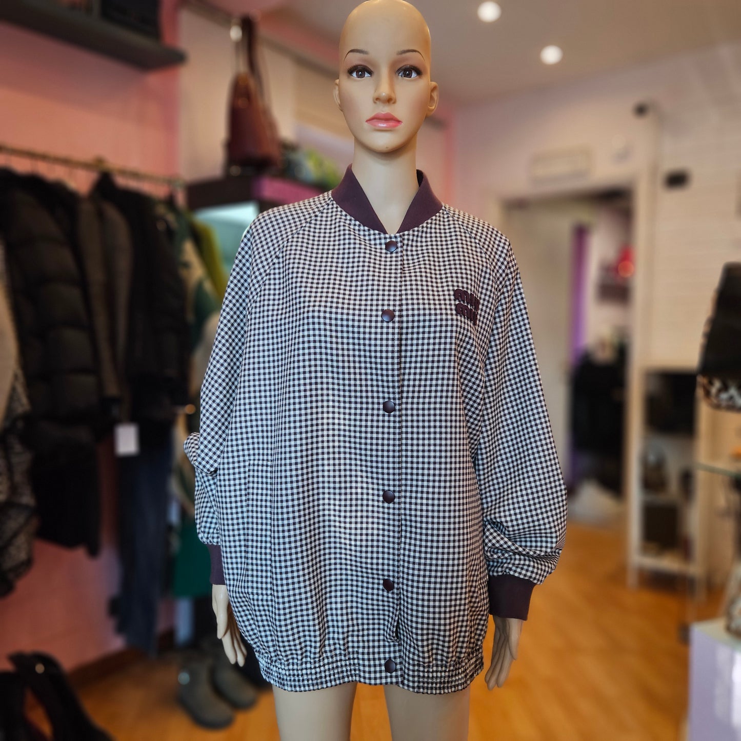 Giacca Miu Miu Gingham Check Blouson tg 40 over