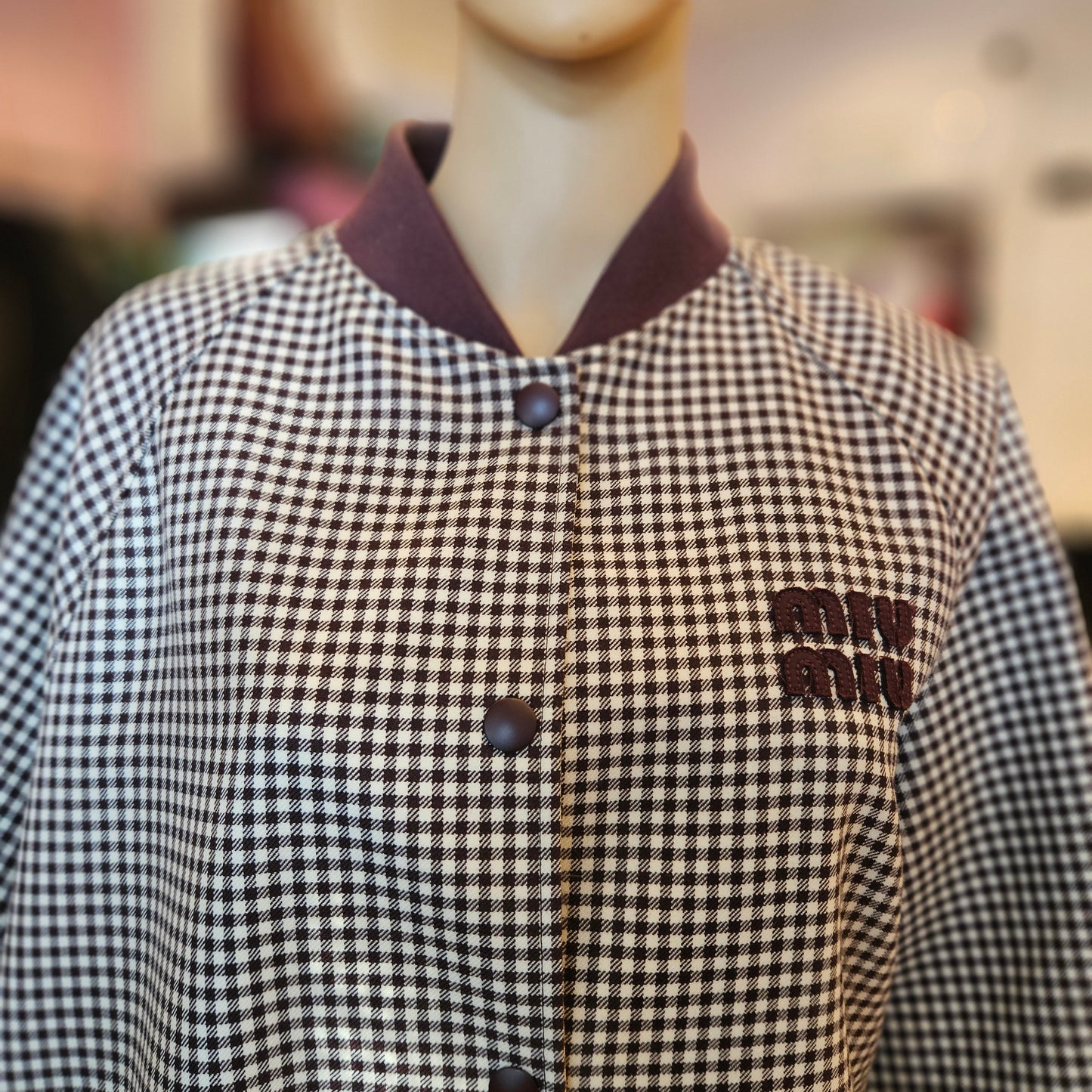 Giacca Miu Miu Gingham Check Blouson tg 40 over