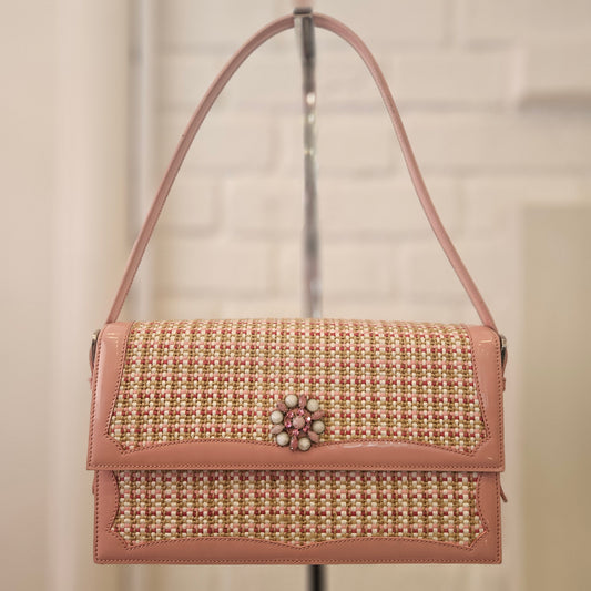 Borsa Moschino tweed e pelle