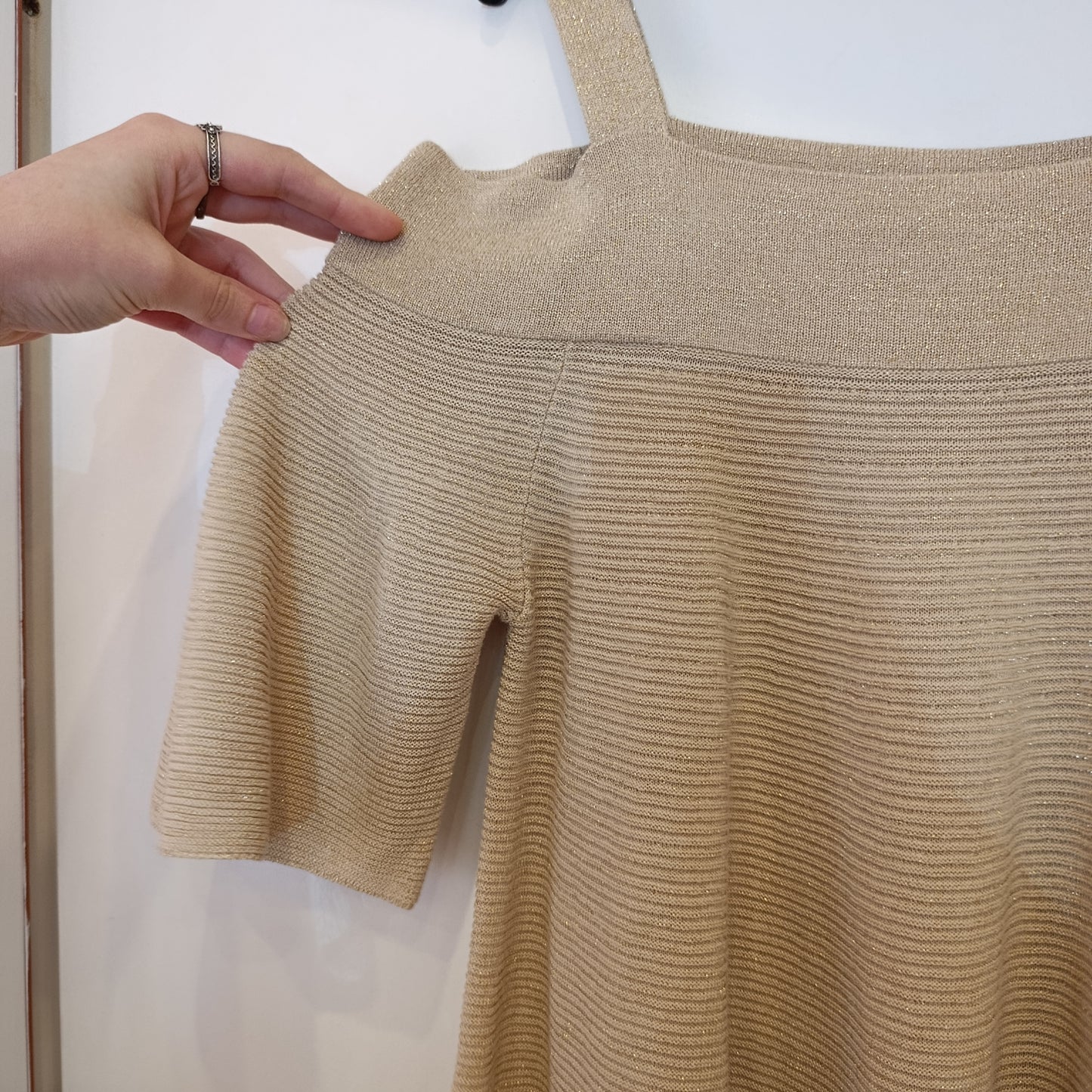 Top Liu Jo tg S/M beige e dorato