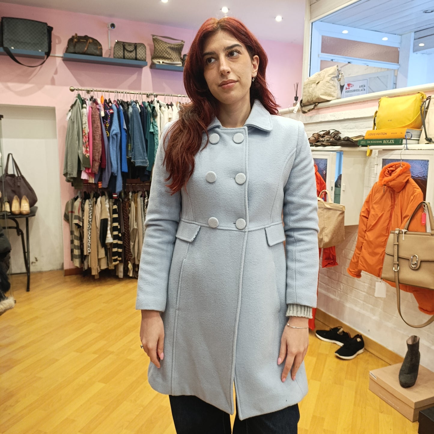 Cappotto luckylu tg 40/42 colorazione carta da zucchero