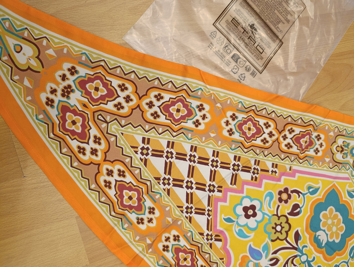 Etro top in seta nuovo arancione tg u