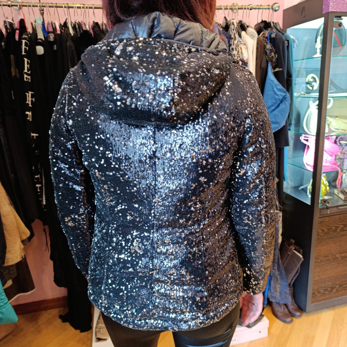 Giacca paillettes k way tg 7