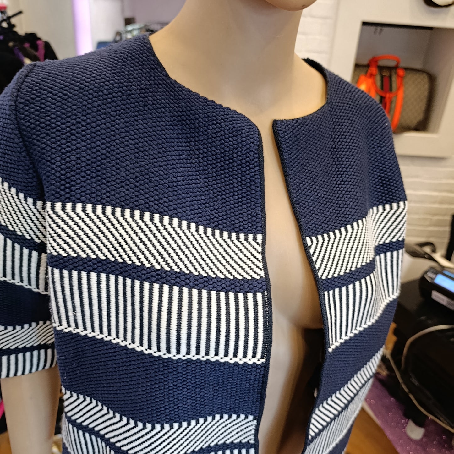 Bolero Alysi bianco e blu tg S M