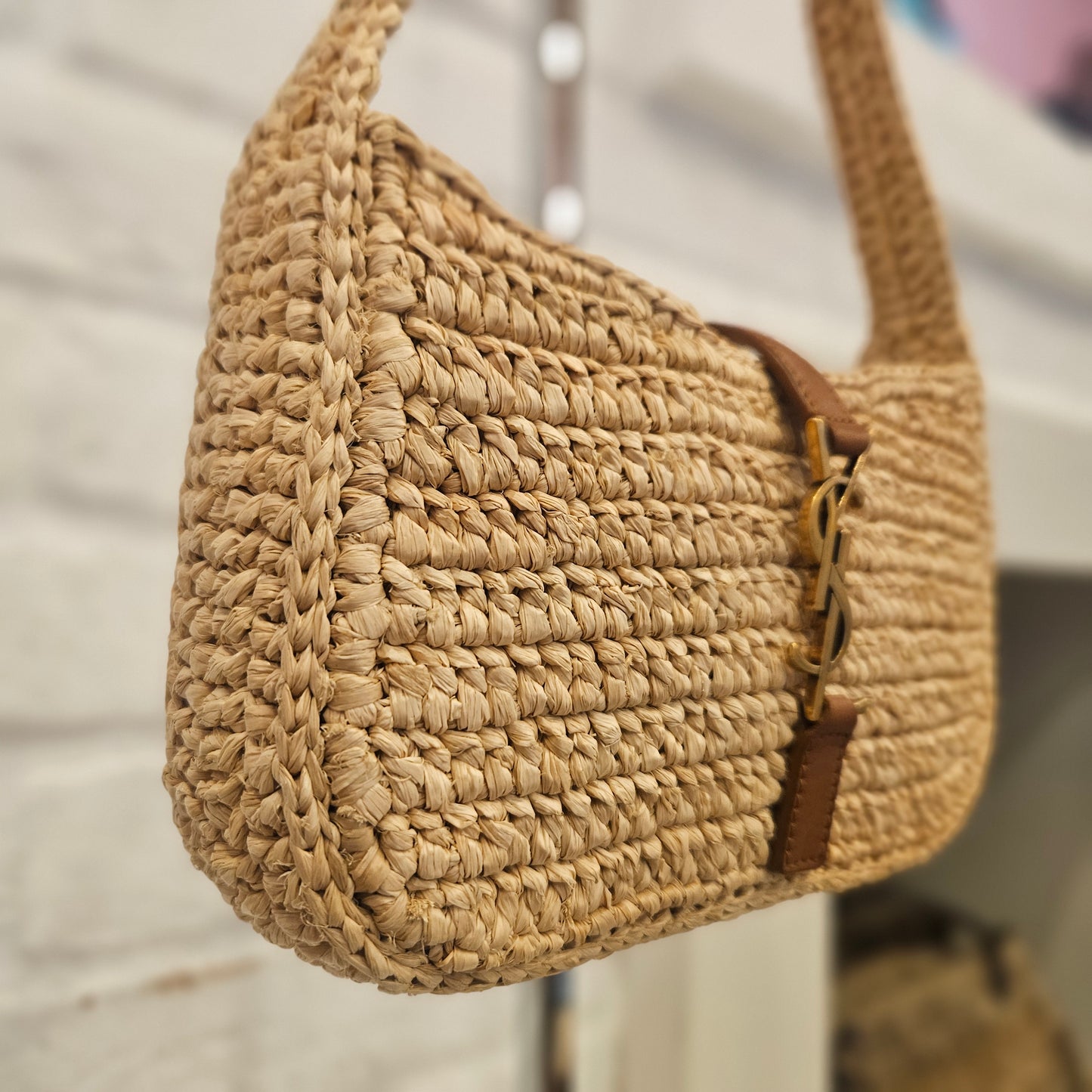 Saint Laurent 5a7 in rafia nuova