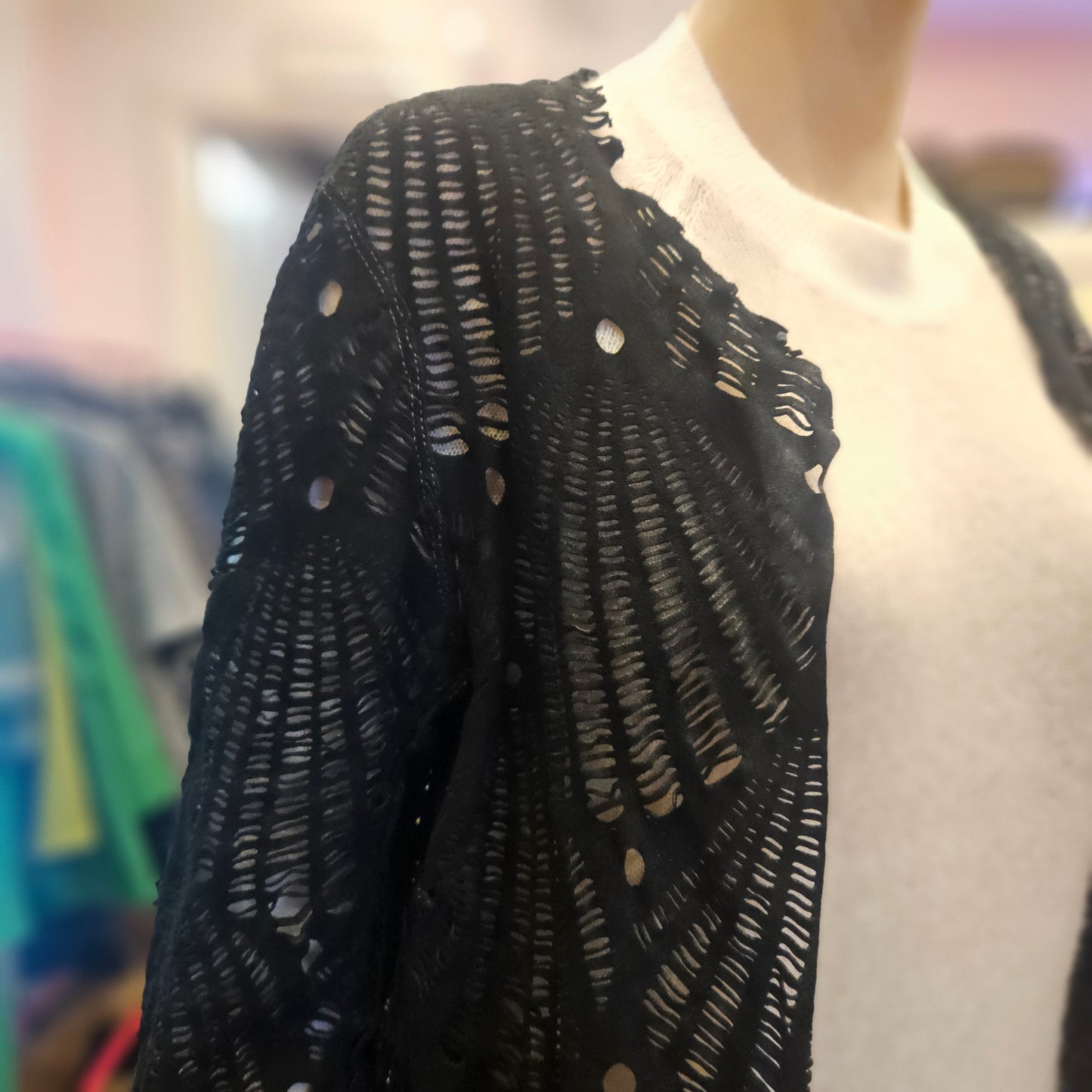 Giacca in pelle traforata tg S