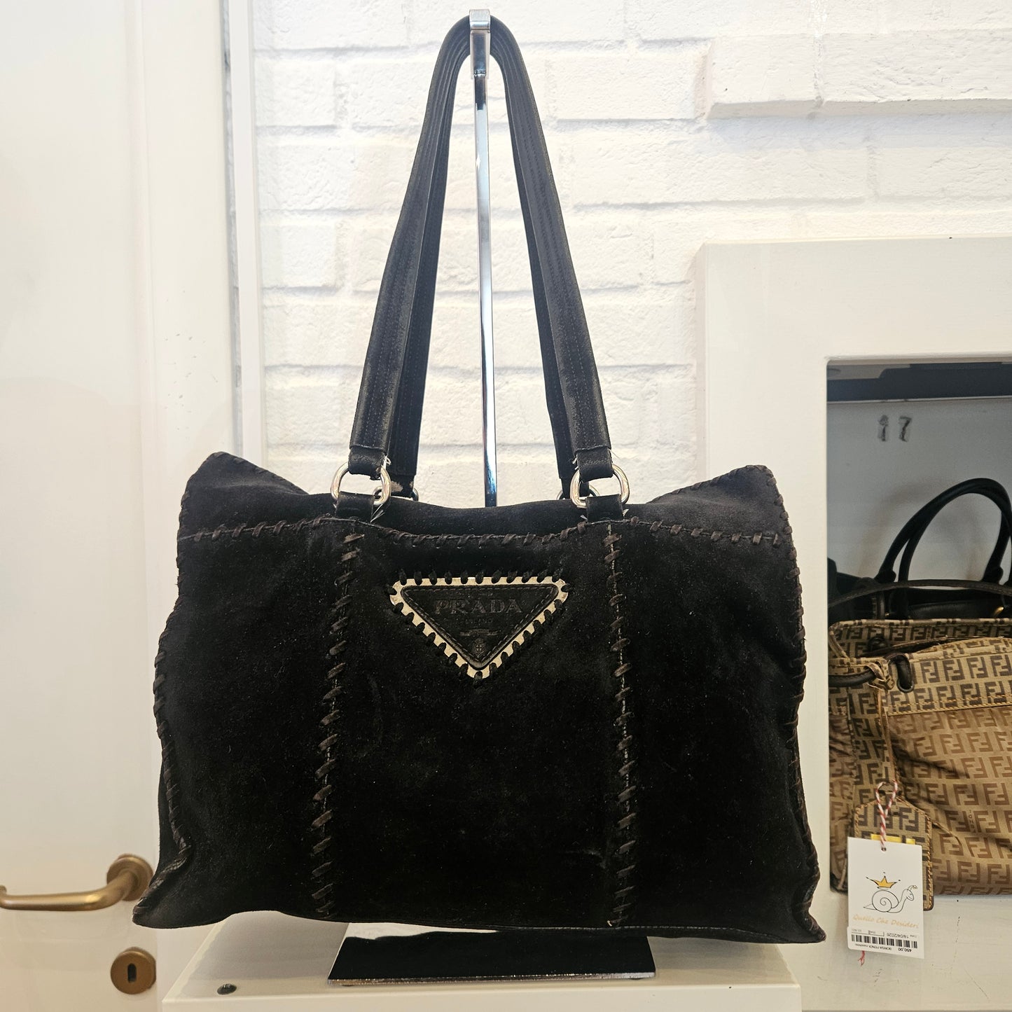 Borsa Prada in camoscio