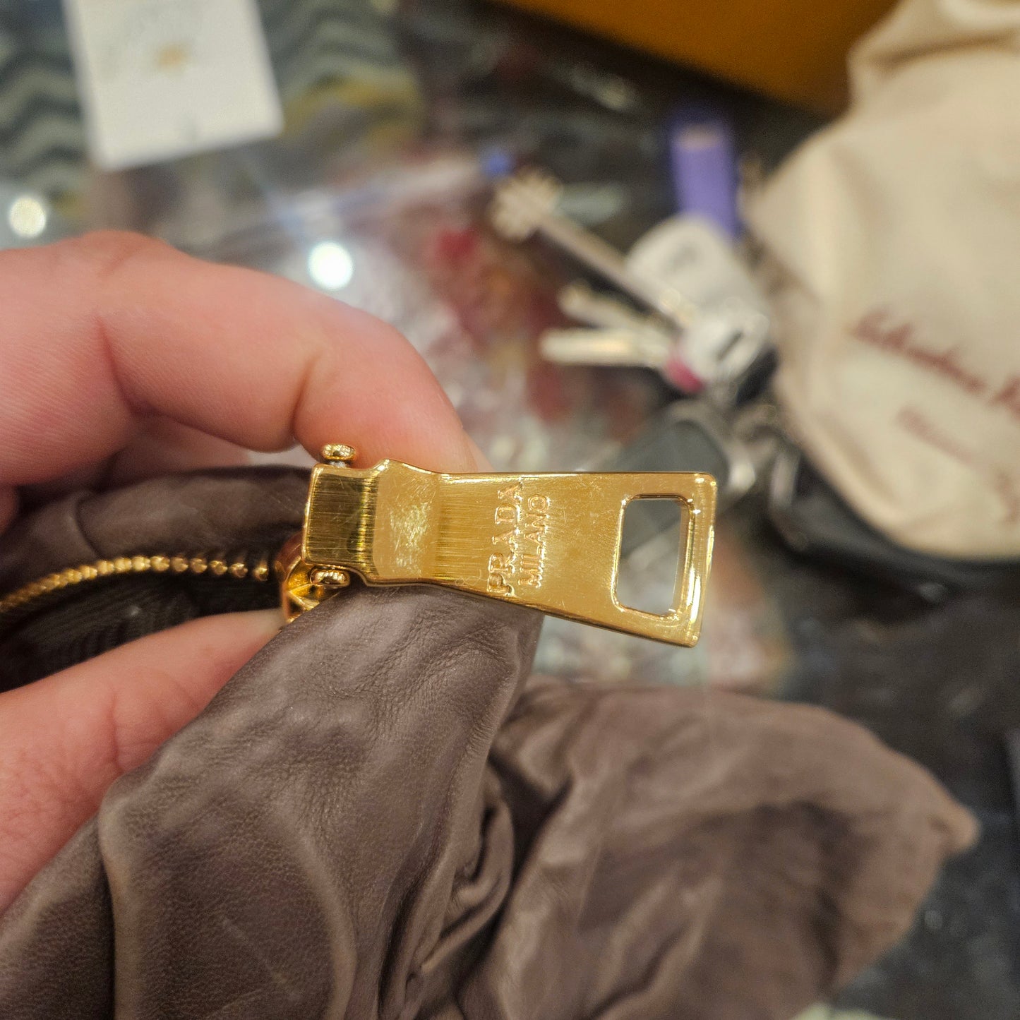 Pochette Prada bambù