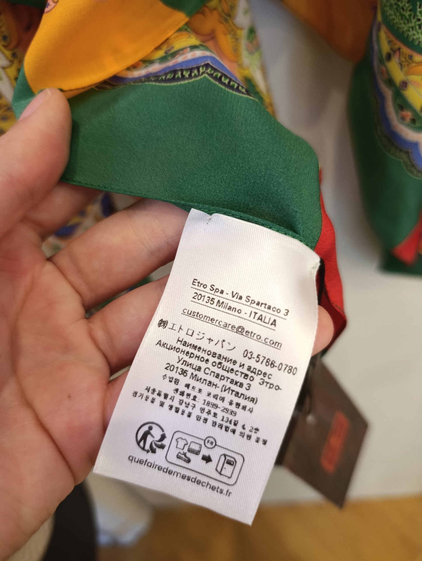 Mantella etro in pura seta nuova con cartellino